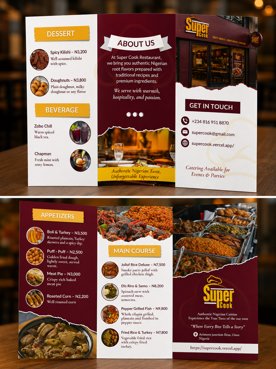 Food Menu Advert