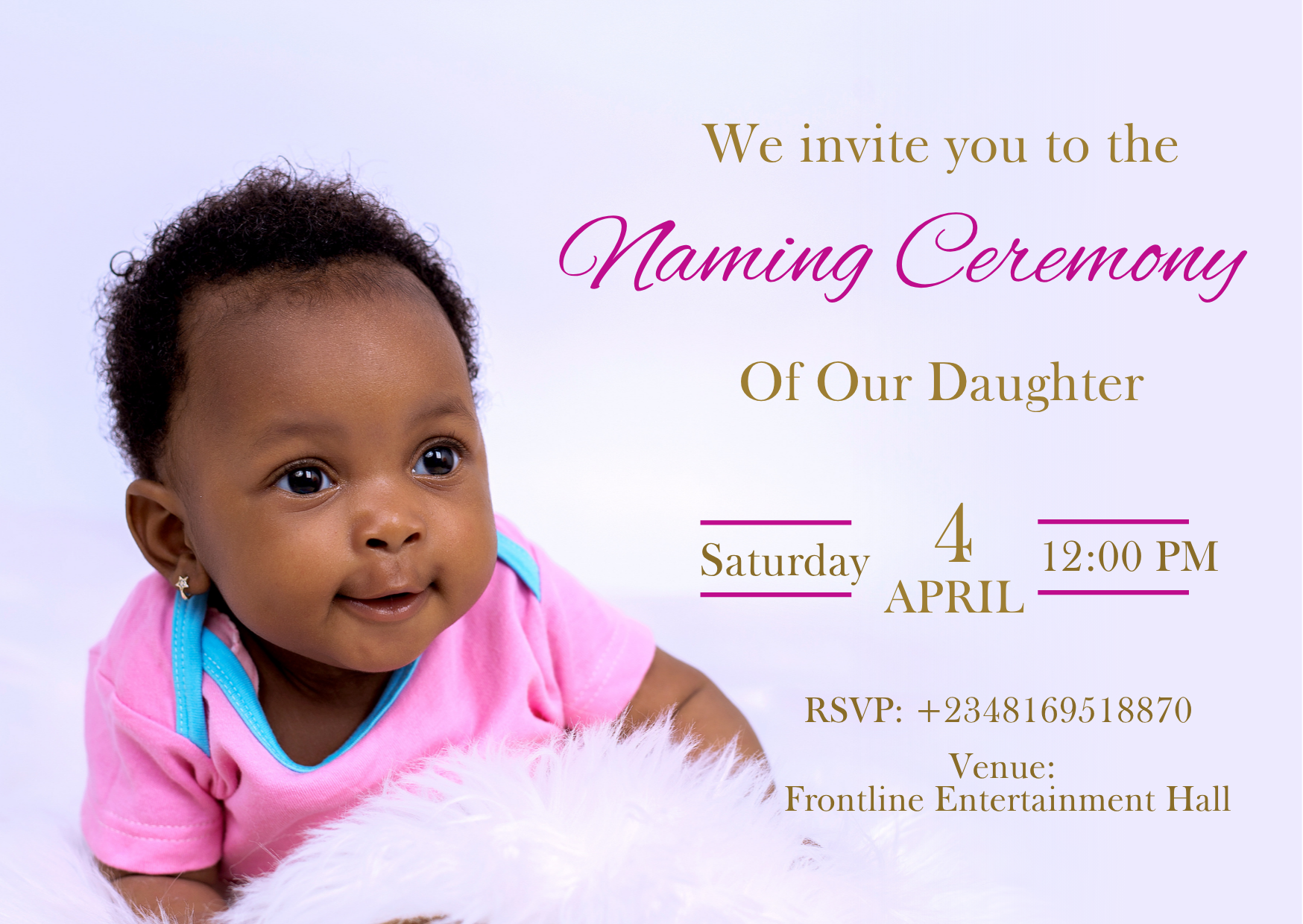 Naming Ceremony Invitation