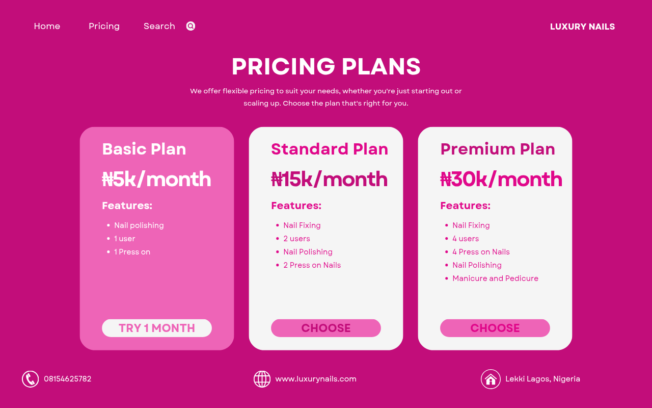 Nails Service Plan